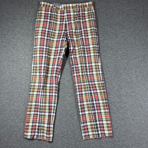 Lauren Ralph Lauren Madras Plaid Cotton Chino Pants Mens Size 32X30 Lightweight